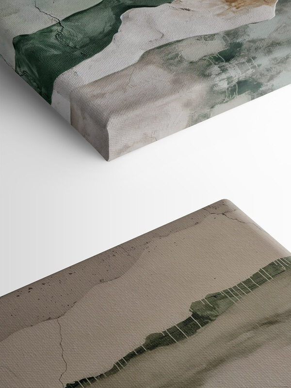 Painting of mountains and a crack in the wall Painting of mountains and a crack in the wall