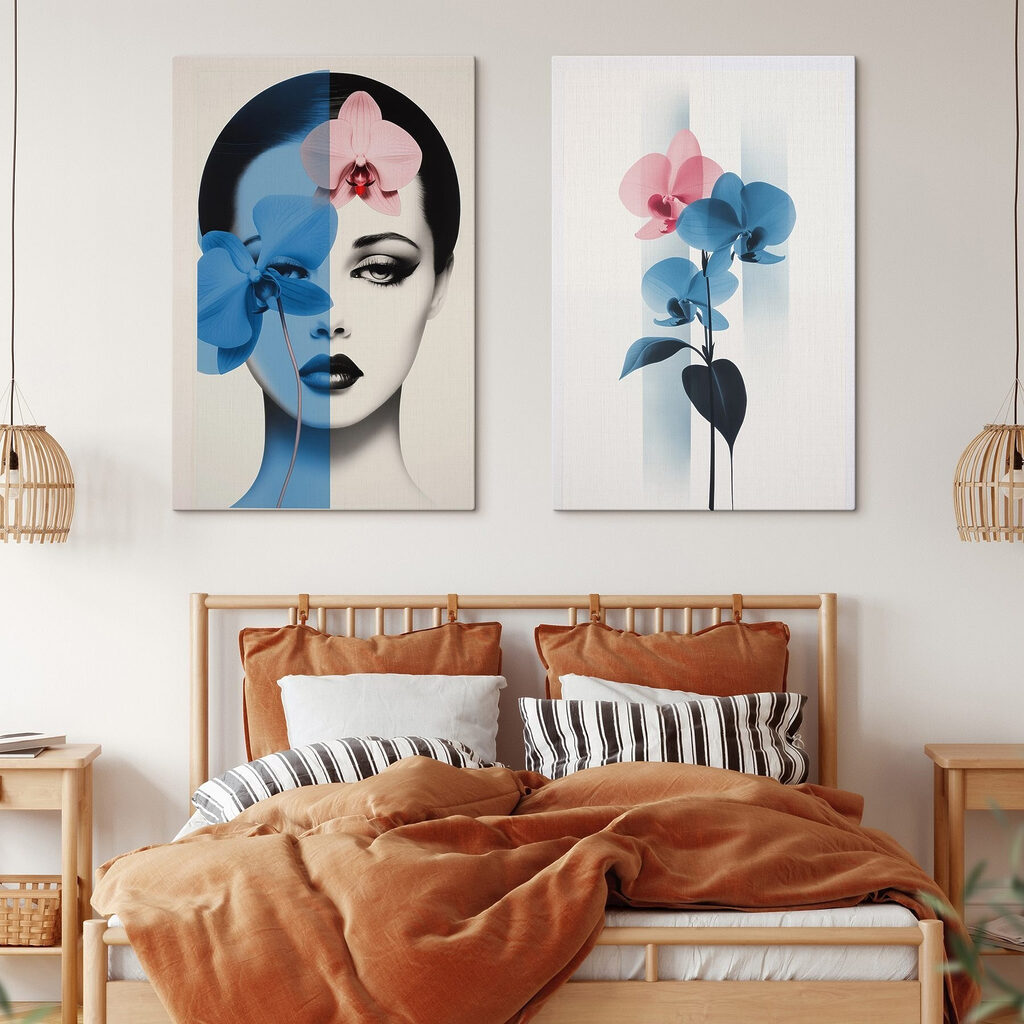Woman with flowers on her head