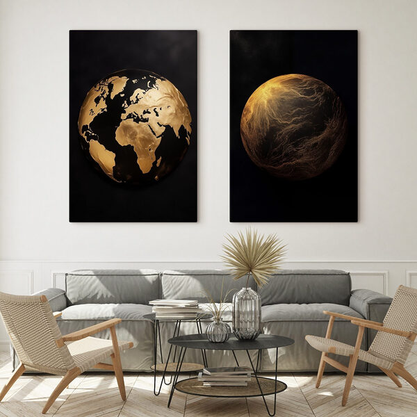 Artistic representation of celestial bodies