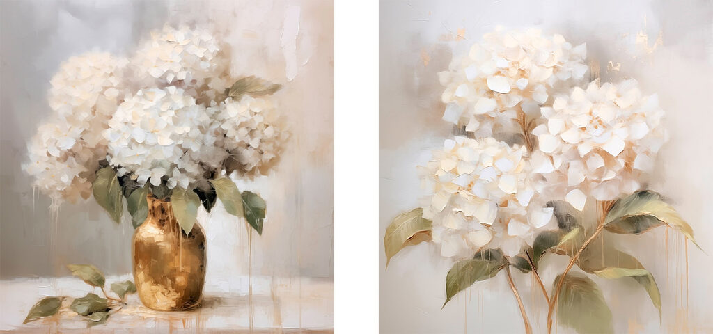 Painting of flowers in a vase