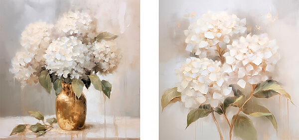 Painting of flowers in a vase