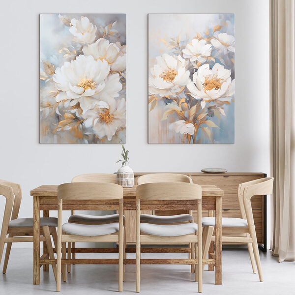 Painting of white flowers Painting of white flowers