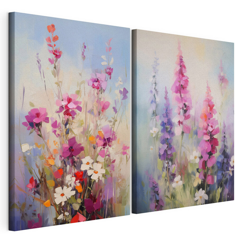 Painting of flowers in a field Painting of flowers in a field