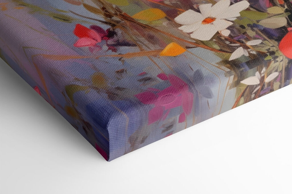 Painting of flowers in a field Painting of flowers in a field