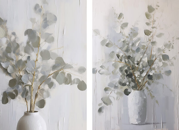 Painting of a plant in a vase Painting of a plant in a vase