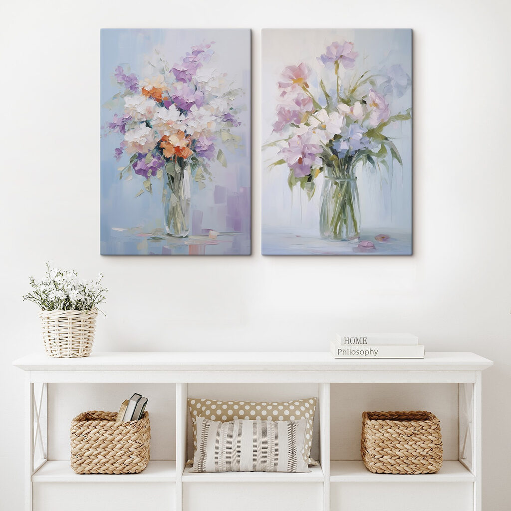 Painting of flowers in a vase