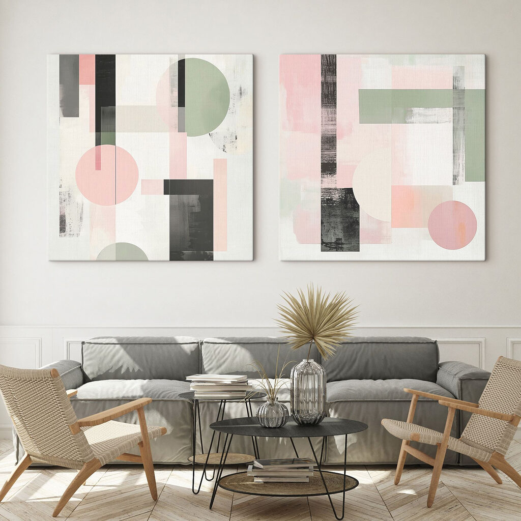 Painting of geometric shapes