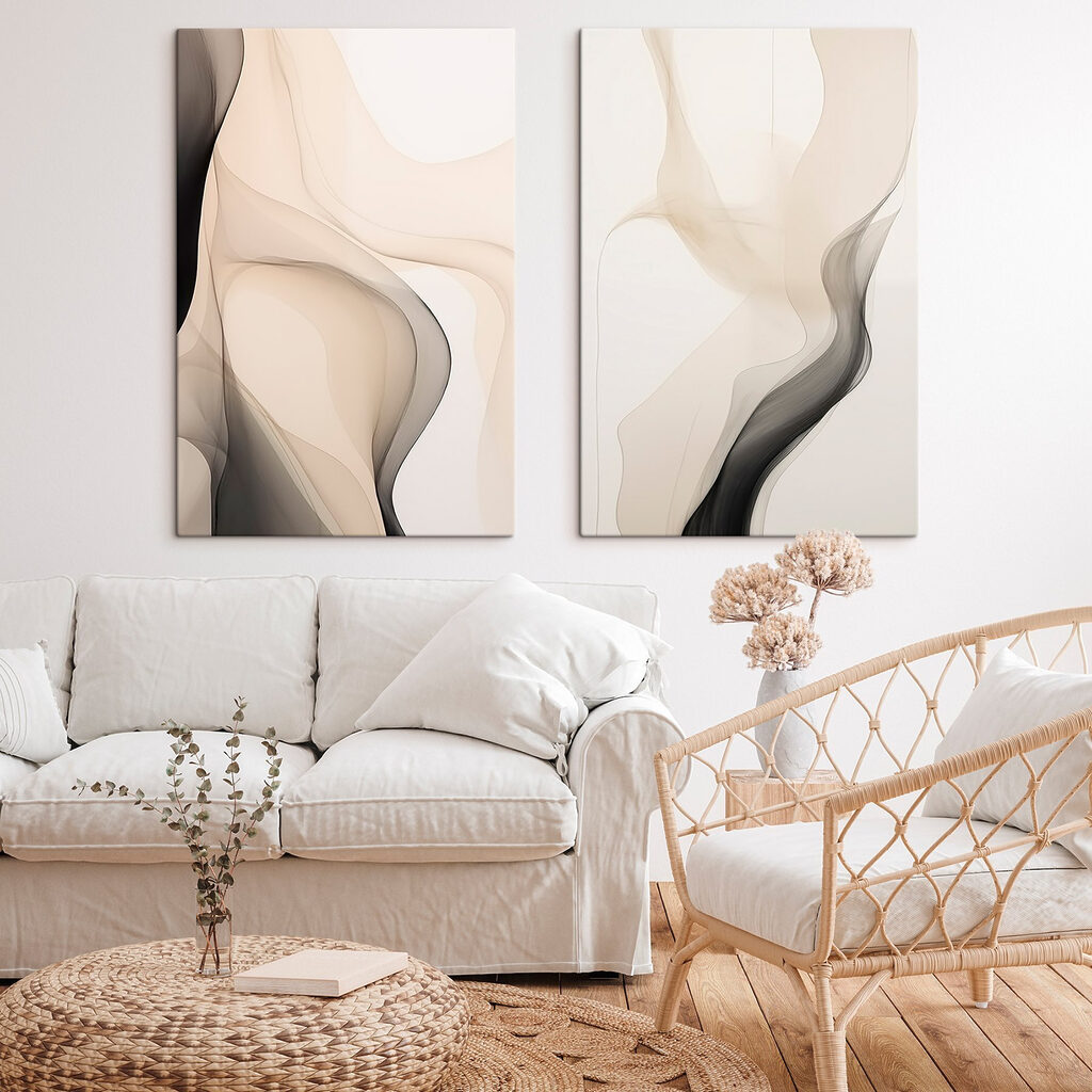 Fluid forms gracefully intertwine and blend Fluid forms gracefully intertwine and blend