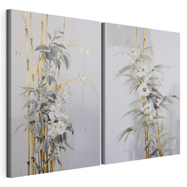Painting of flowers and leaves