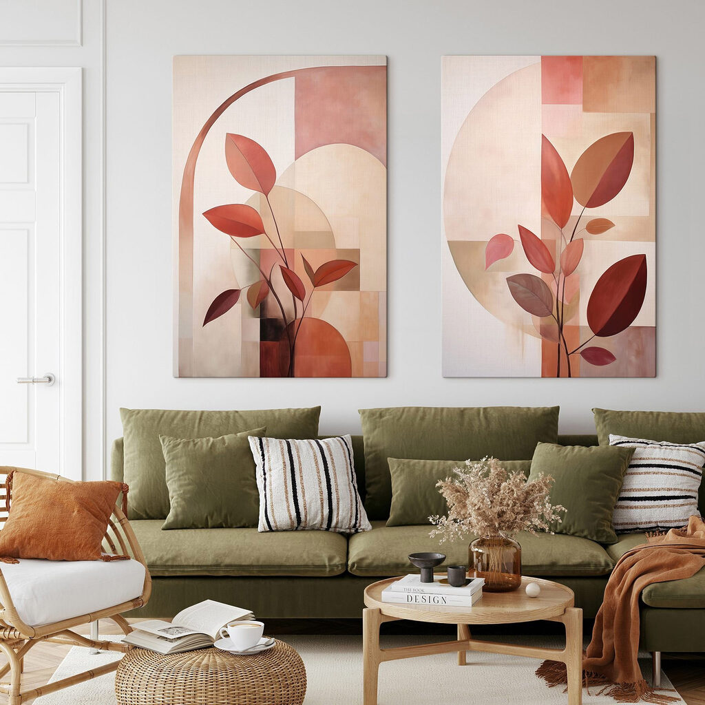Painting of a plant with leaves Painting of a plant with leaves