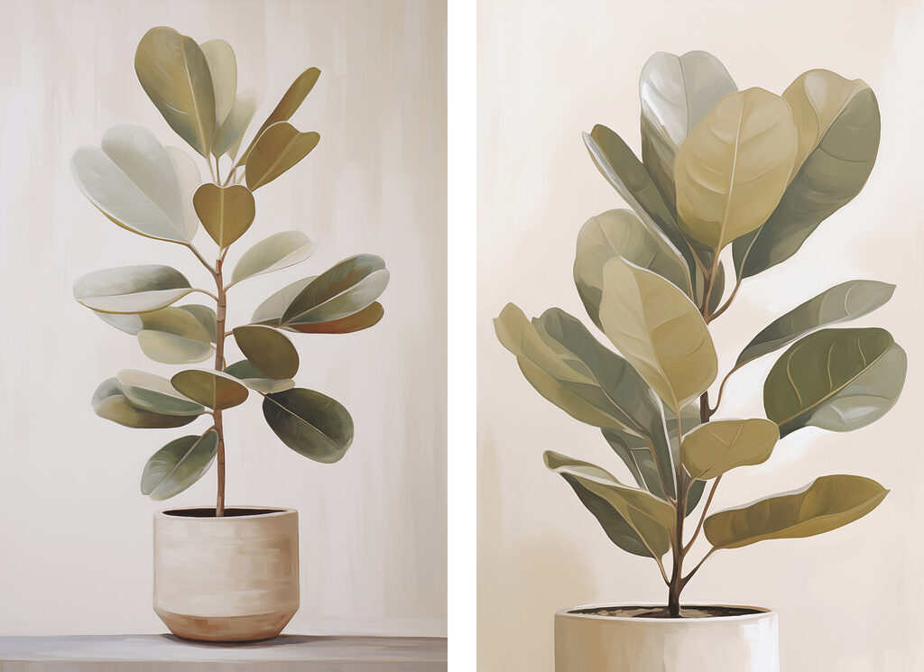 Potted plant in a white pot