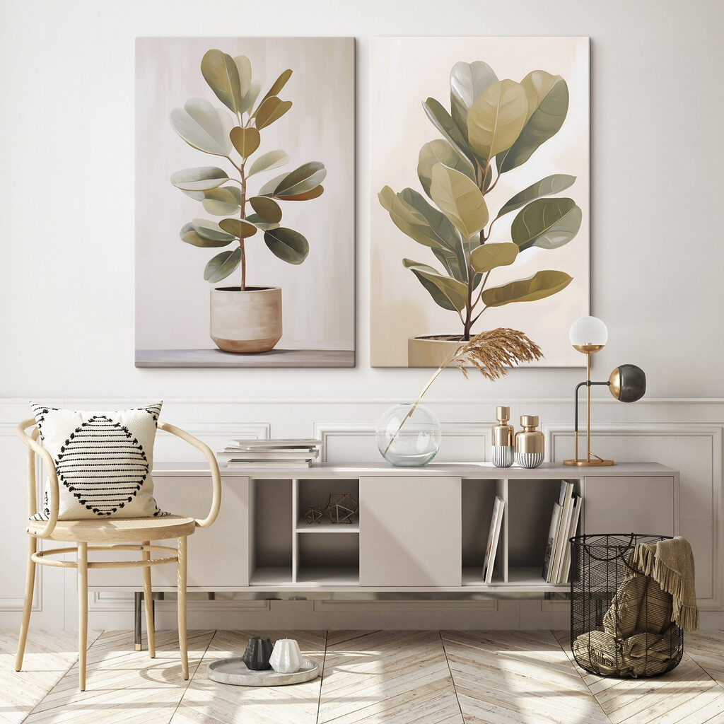 Potted plant in a white pot