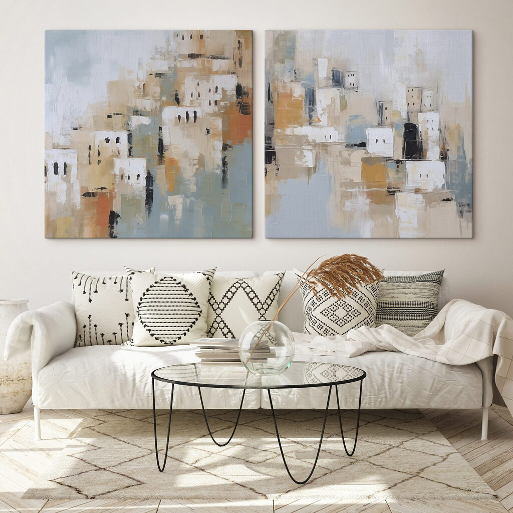 Painting of a city Painting of a city