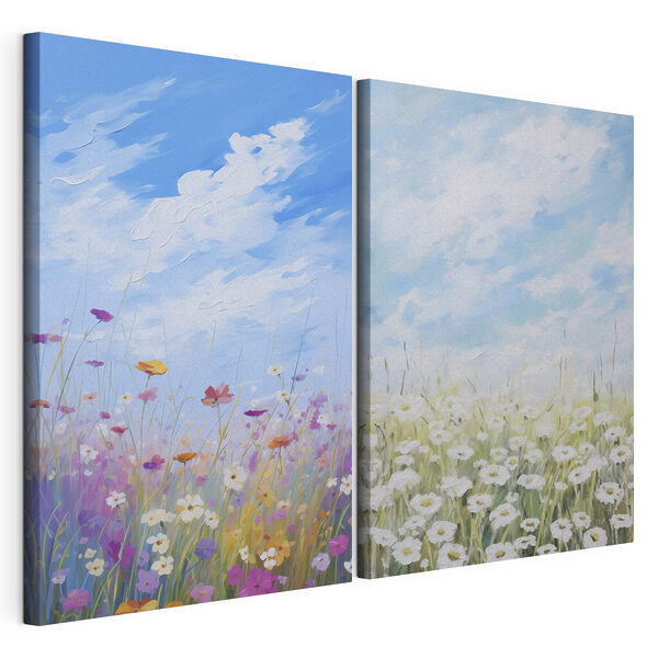 Painting of flowers and grass