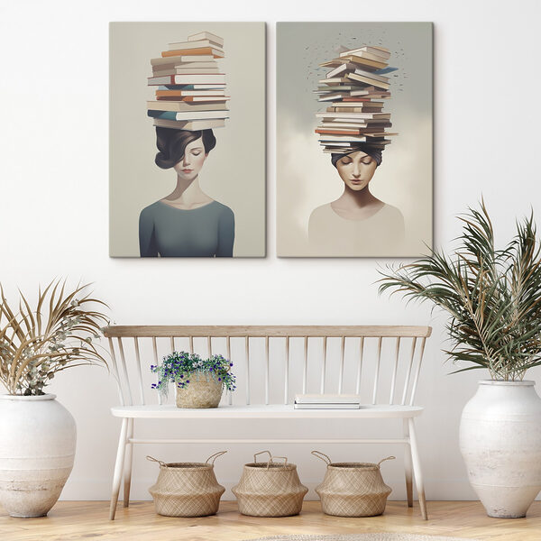 Woman with books on her head Woman with books on her head