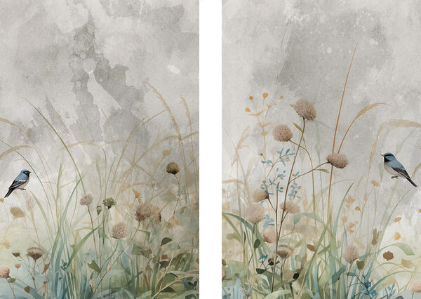 Painting of flowers and grass Painting of flowers and grass