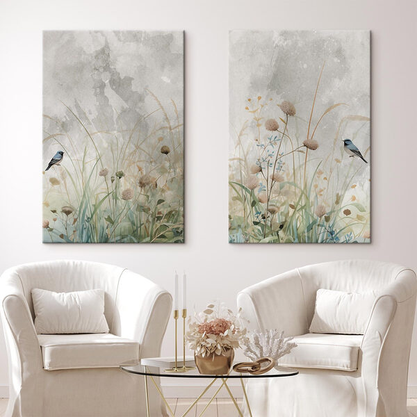 Painting of flowers and grass Painting of flowers and grass