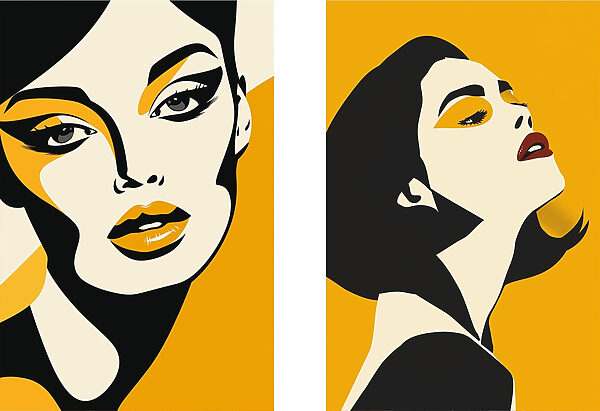 Woman with yellow makeup Woman with yellow makeup