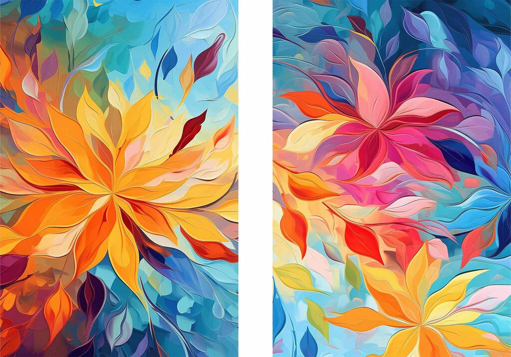 Two images of flowers Two images of flowers