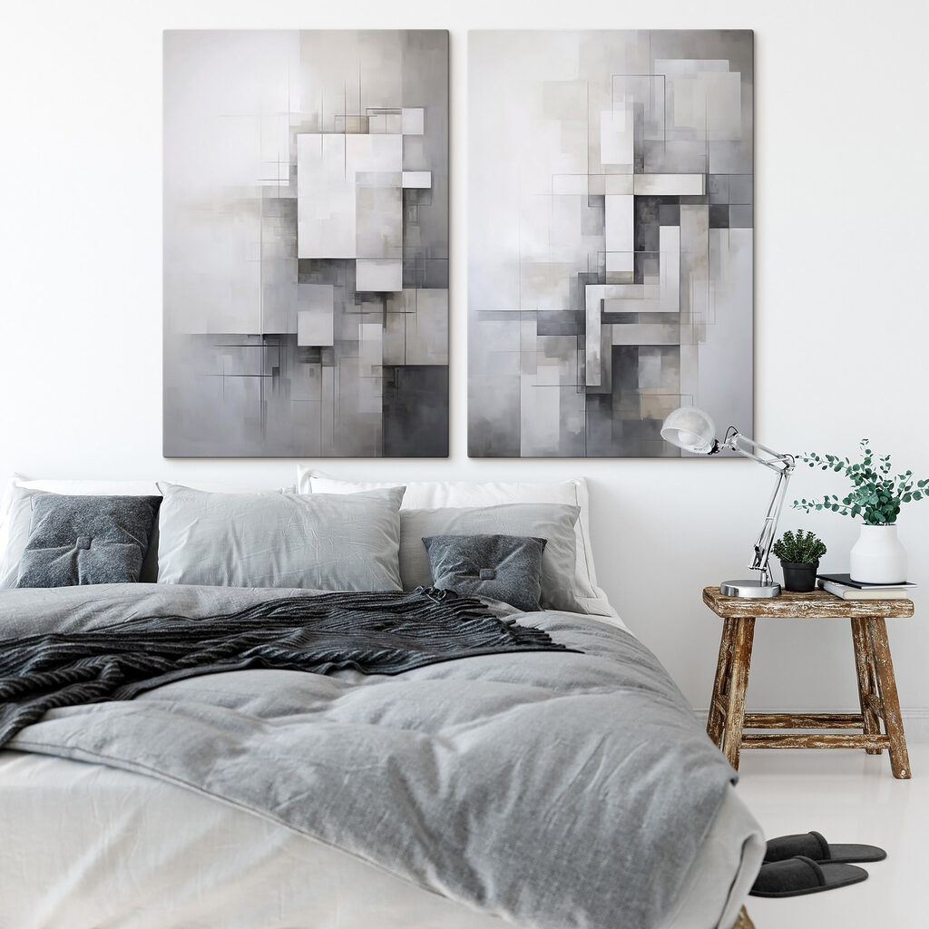 Painting of squares and lines Painting of squares and lines
