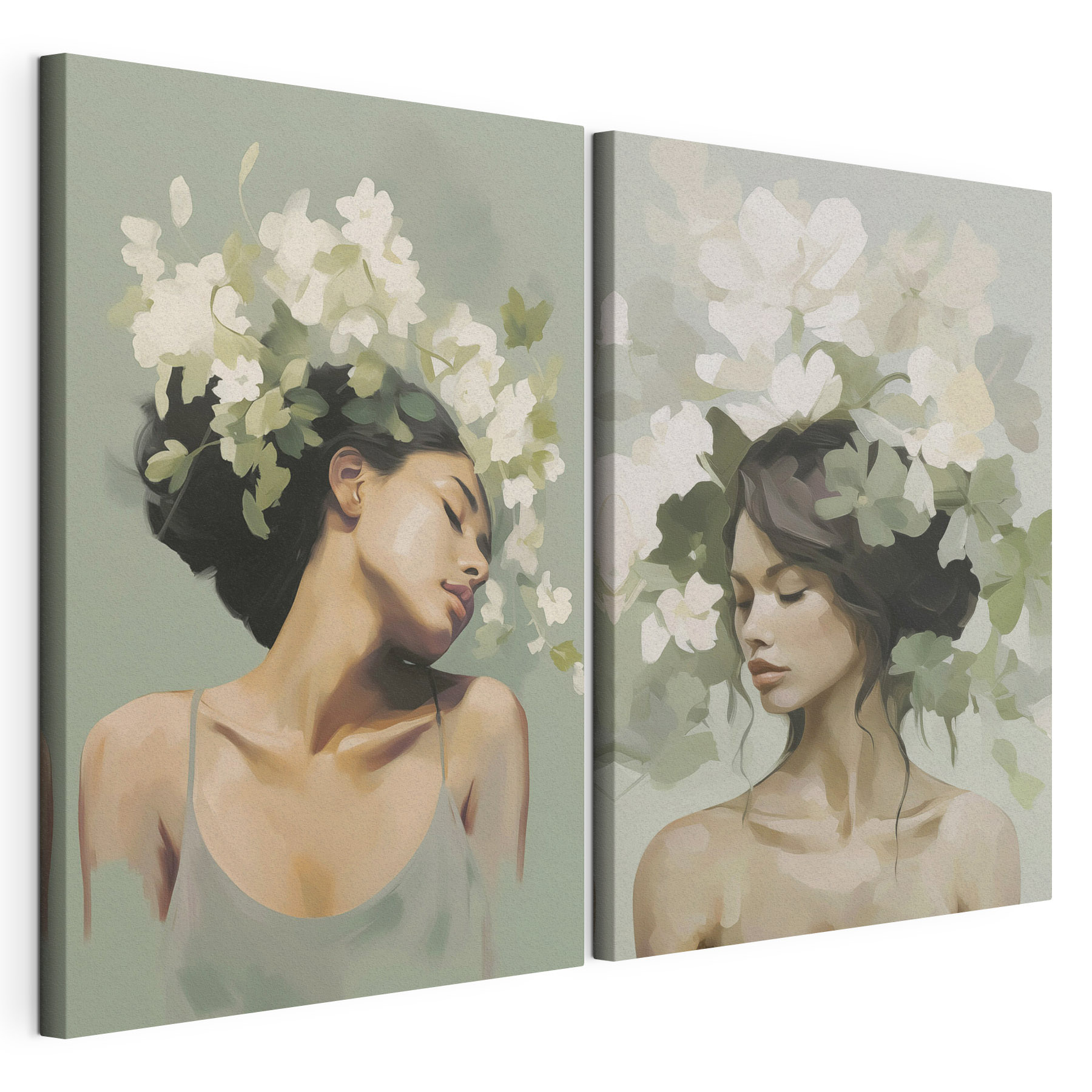 Woman with flowers in her hair Woman with flowers in her hair
