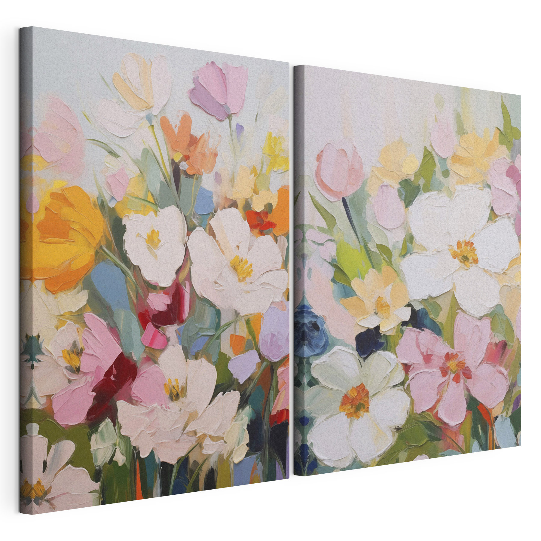 Painting of flowers on canvas Painting of flowers on canvas