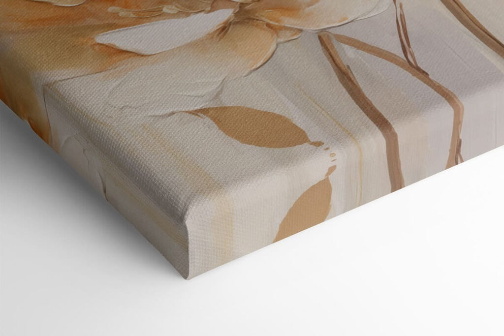 Two paintings of flowers on a beige background Two paintings of flowers on a beige background