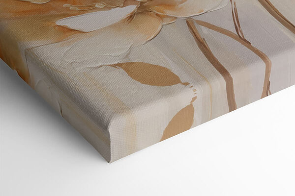 Two paintings of flowers on a beige background Two paintings of flowers on a beige background