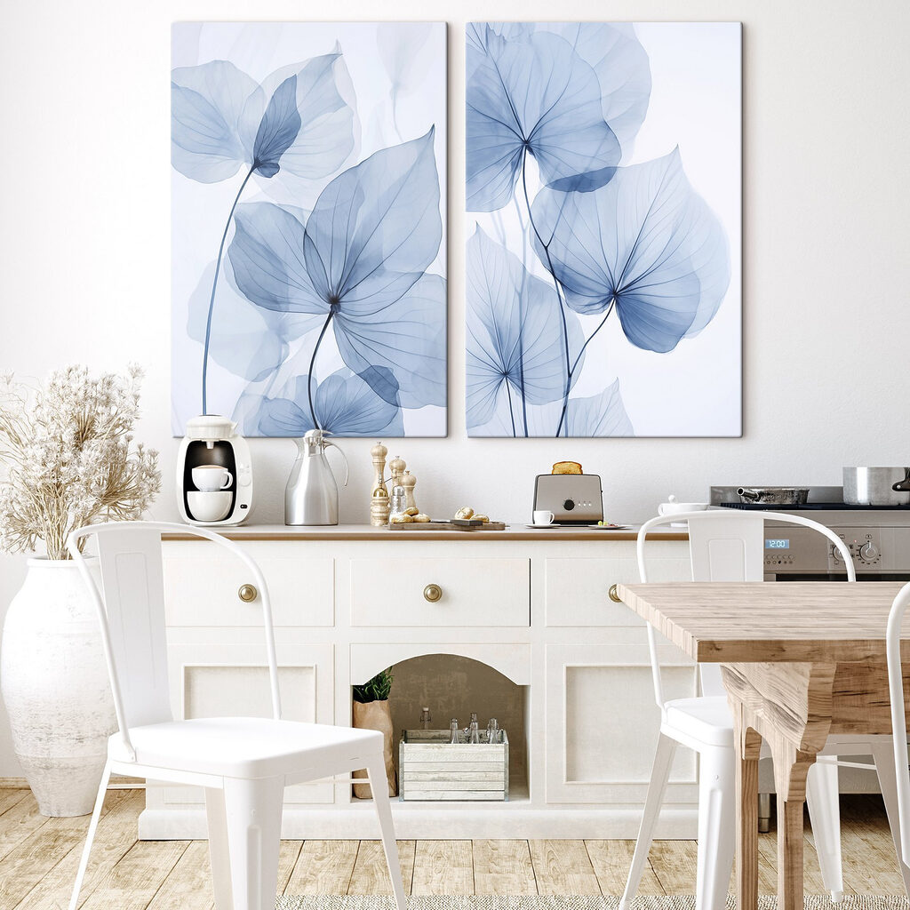 Delicate blue leaves in soft hues Delicate blue leaves in soft hues
