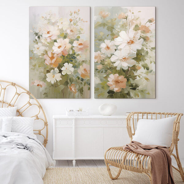 Painting of flowers on canvas Painting of flowers on canvas