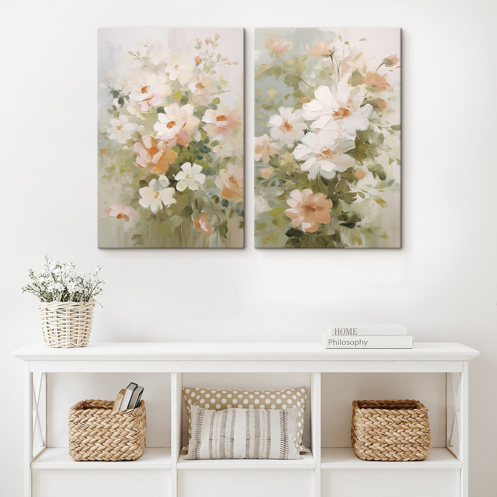 Painting of flowers on canvas Painting of flowers on canvas