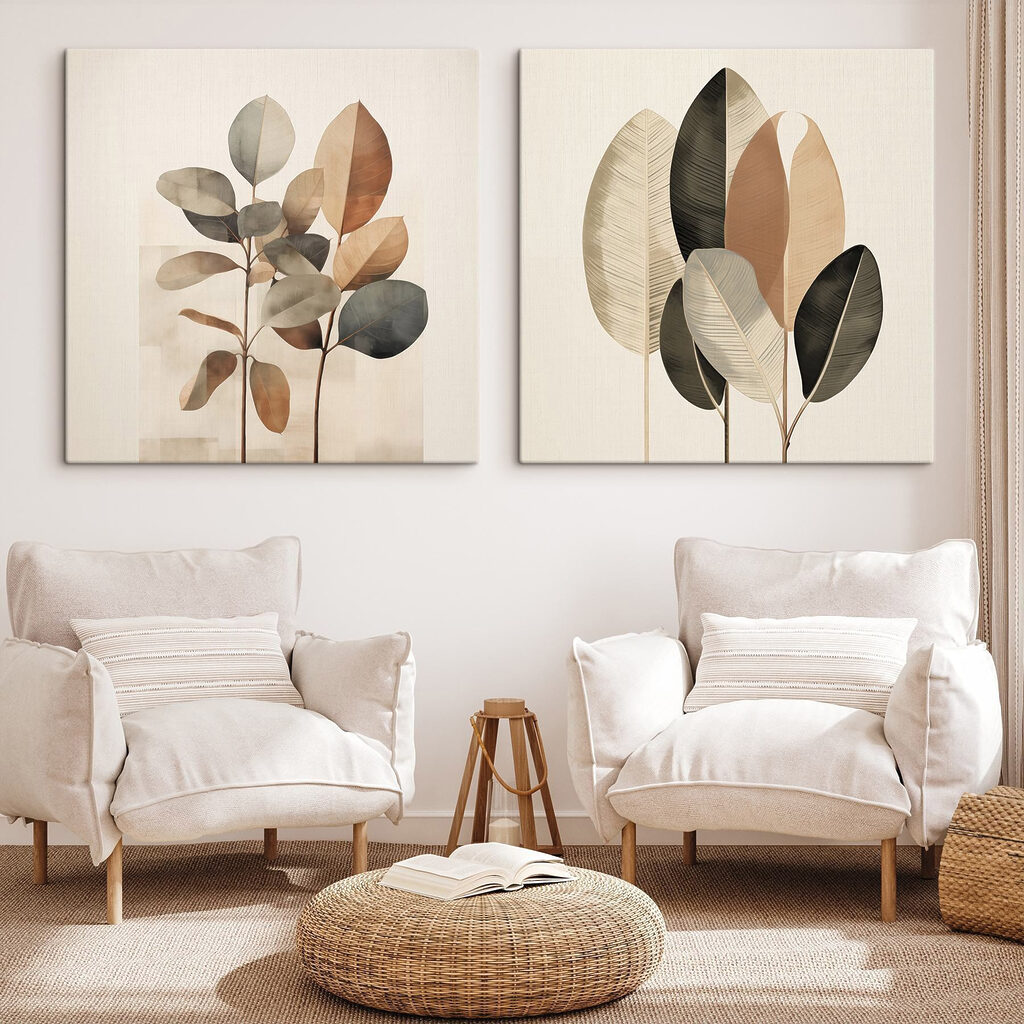 Elegant leaves in soft, muted tones Elegant leaves in soft, muted tones