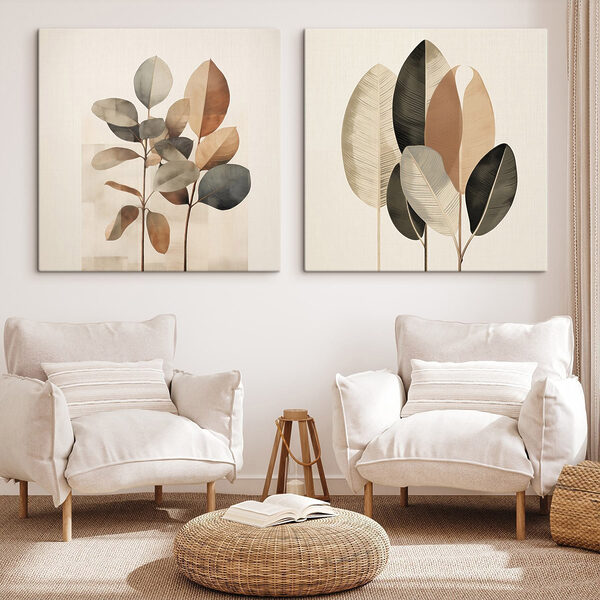 Elegant leaves in soft, muted tones Elegant leaves in soft, muted tones