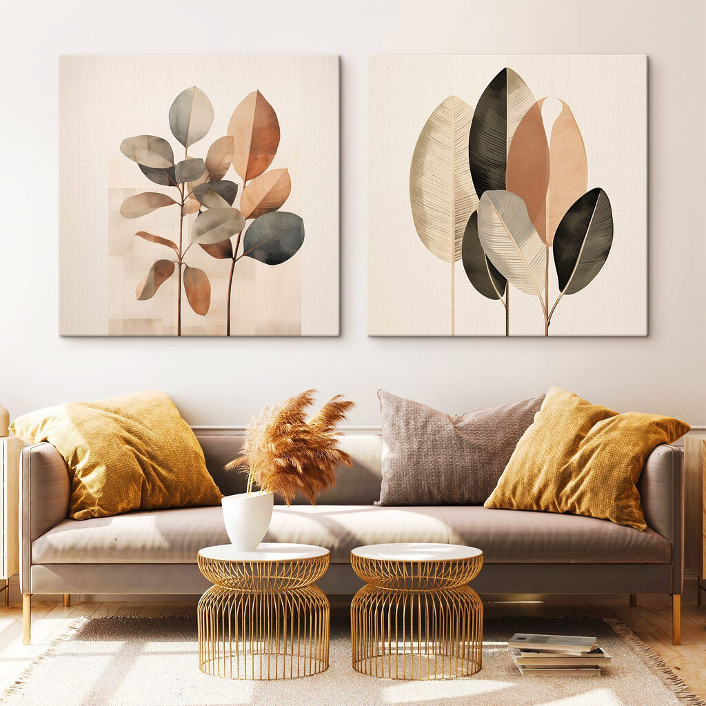 Elegant leaves in soft, muted tones Elegant leaves in soft, muted tones