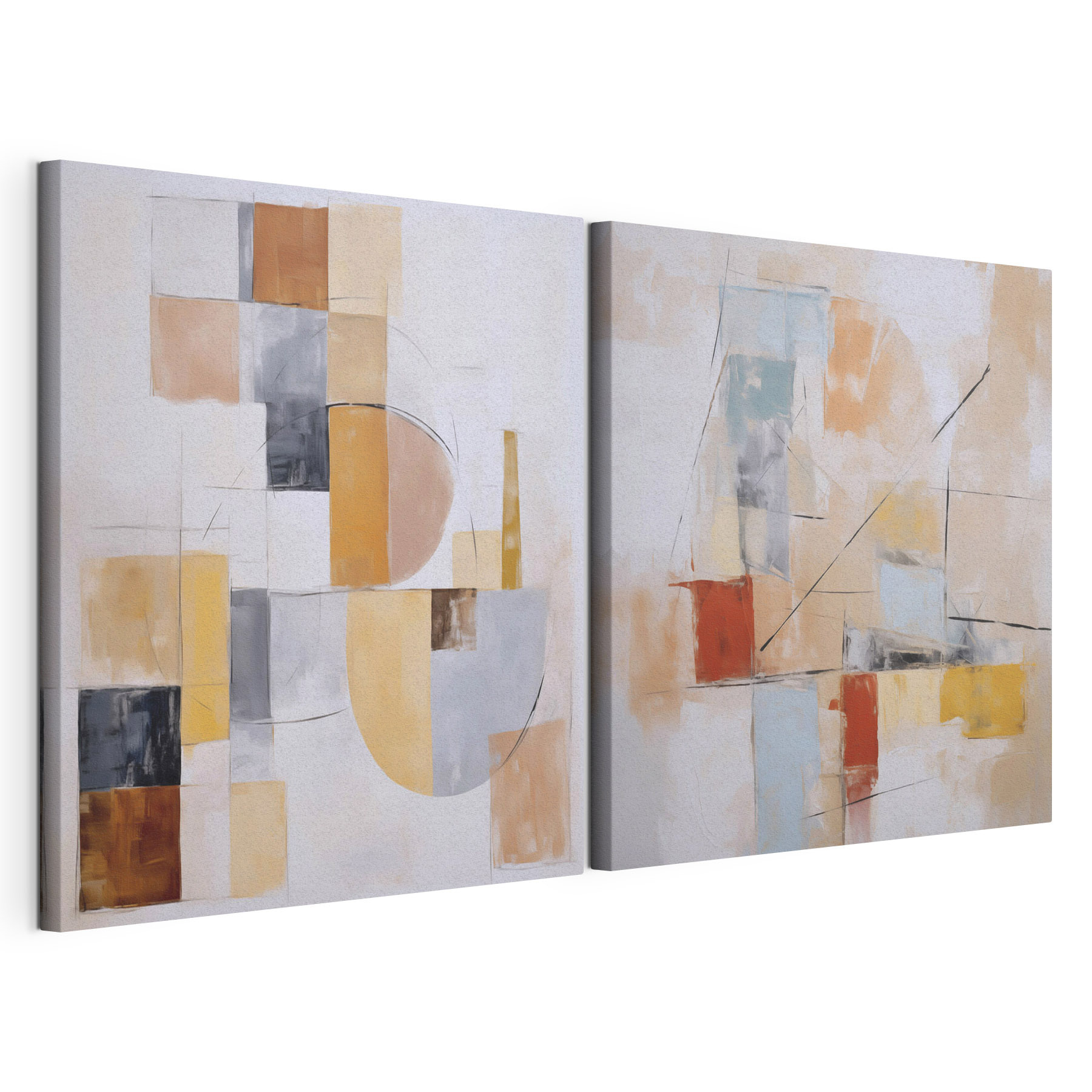 Two paintings of different colors