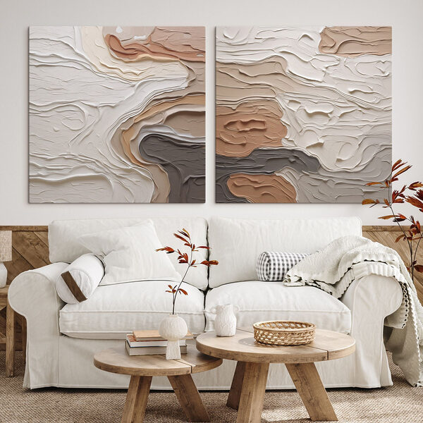 Fluid lines in warm, earthy tones Fluid lines in warm, earthy tones