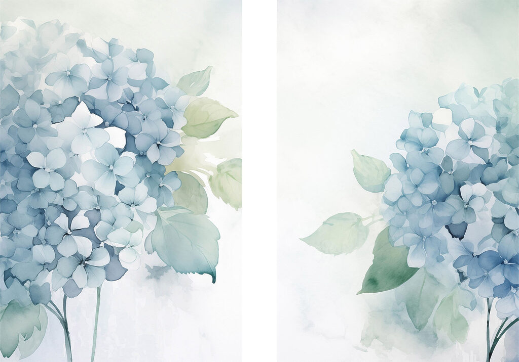 Painting of flowers and leaves Painting of flowers and leaves