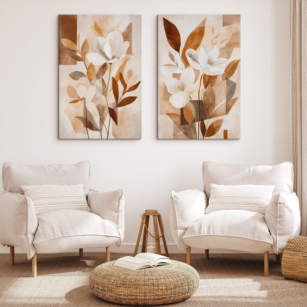 Painting of flowers and leaves Painting of flowers and leaves