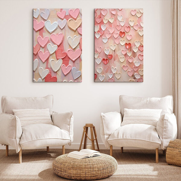 Collage of pink and white hearts Collage of pink and white hearts