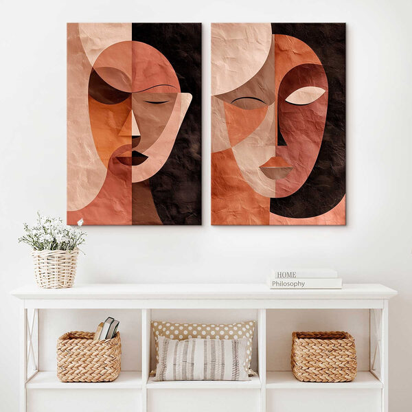 Couple of faces with different colors Couple of faces with different colors