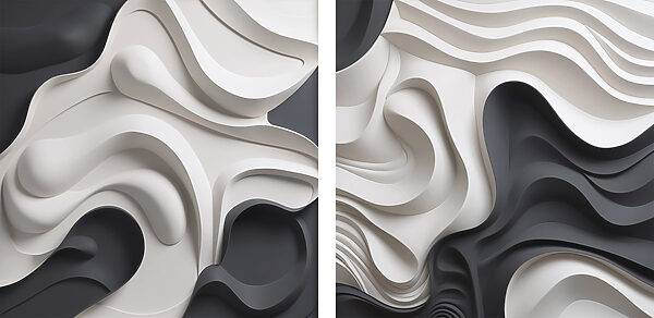 - Fluid shapes in monochrome tones - Fluid shapes in monochrome tones