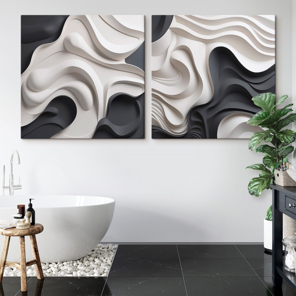 - Fluid shapes in monochrome tones - Fluid shapes in monochrome tones