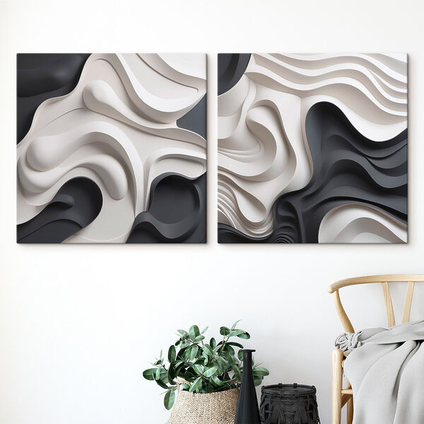 - Fluid shapes in monochrome tones - Fluid shapes in monochrome tones