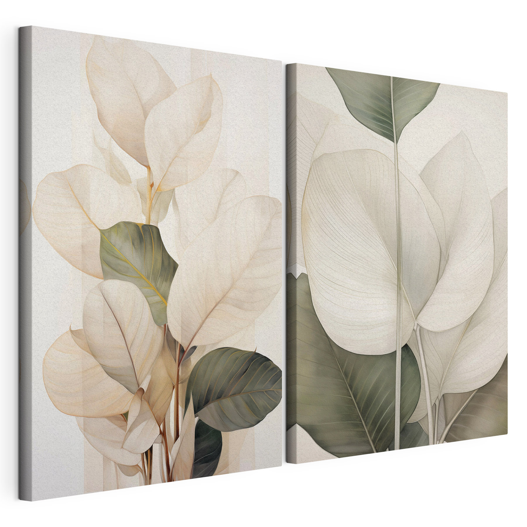 Delicate leaves in soft hues