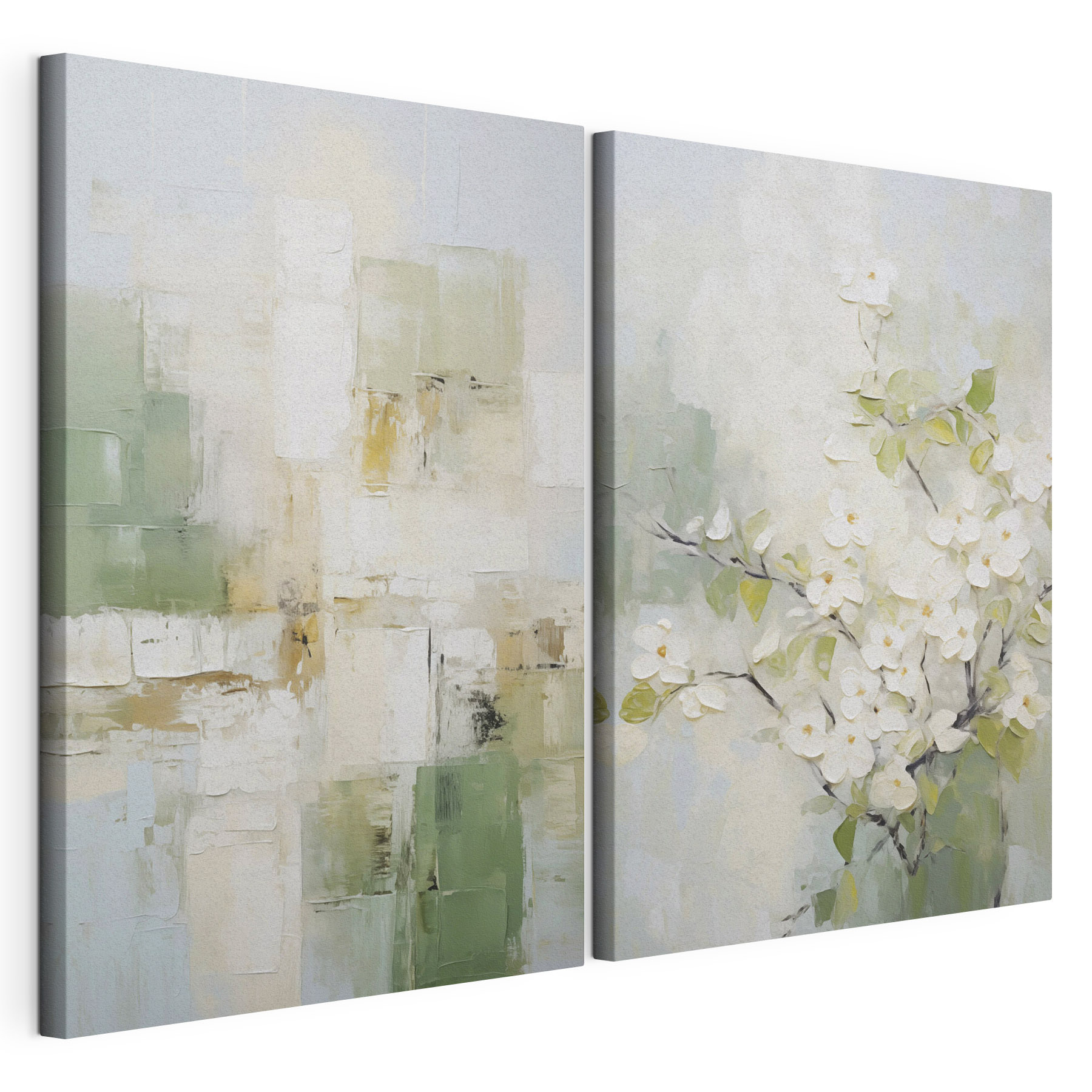 Painting of a tree with white flowers Painting of a tree with white flowers
