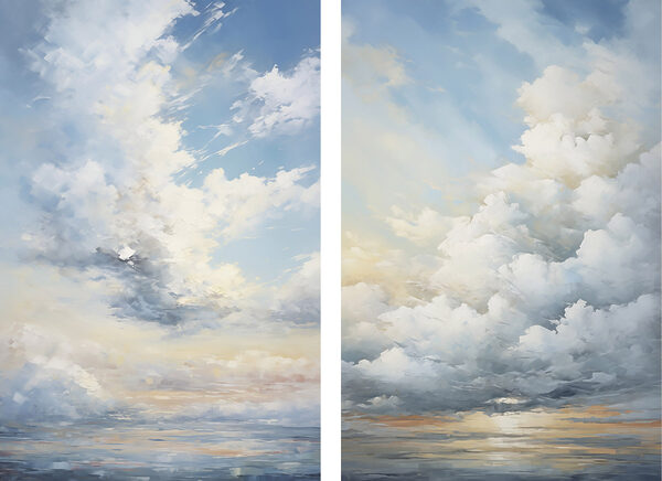 Painting of clouds in the sky Painting of clouds in the sky