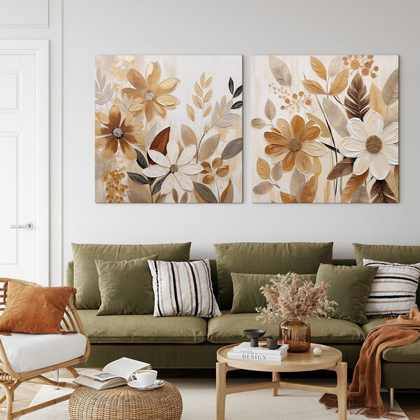 Painting of flowers and leaves Painting of flowers and leaves