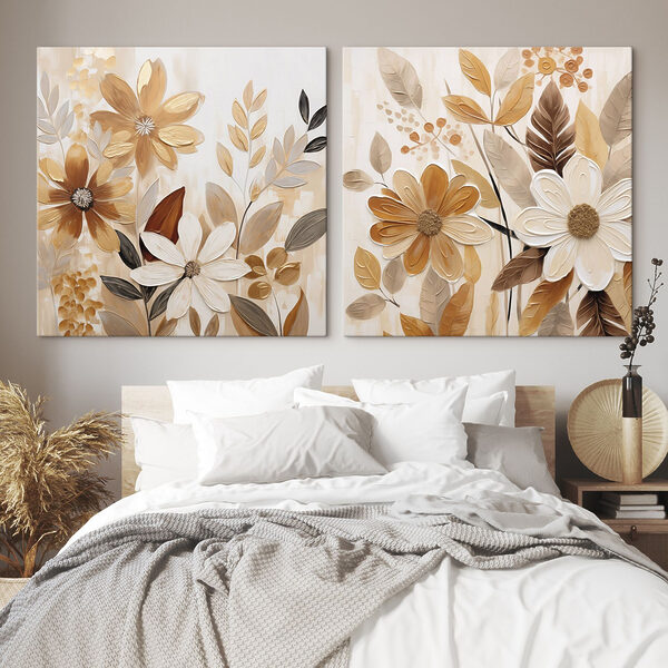 Painting of flowers and leaves Painting of flowers and leaves