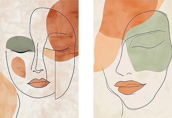 Two images of a woman's face Two images of a woman's face