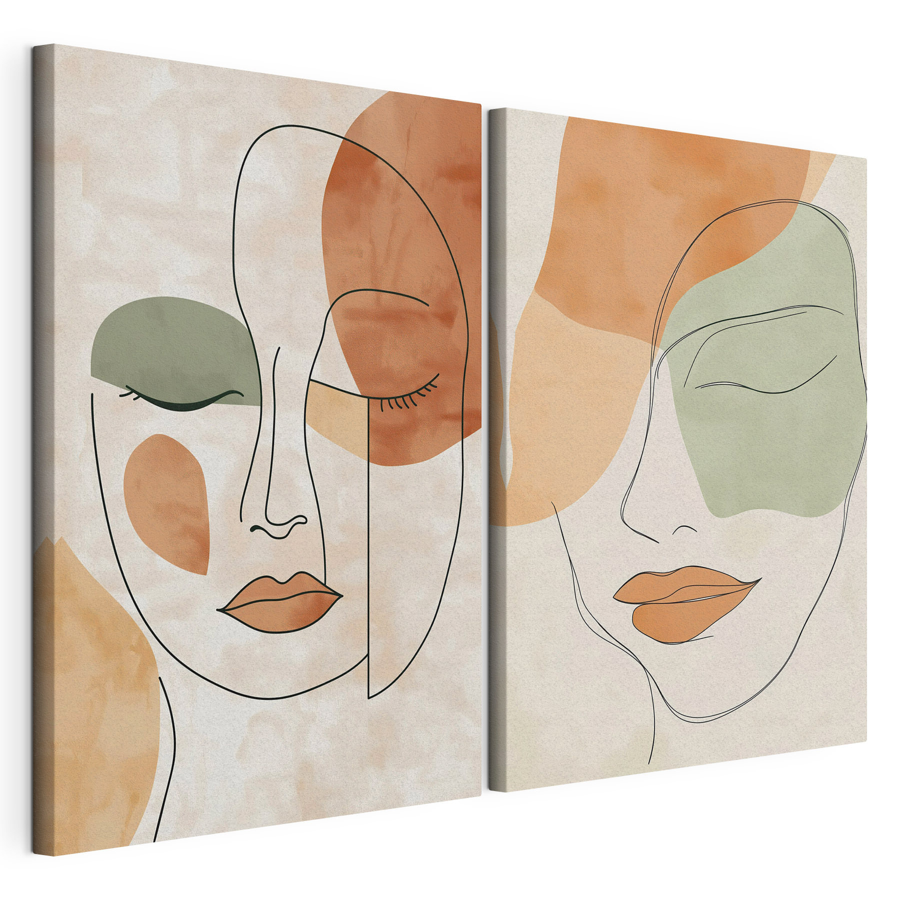 Two images of a woman's face Two images of a woman's face